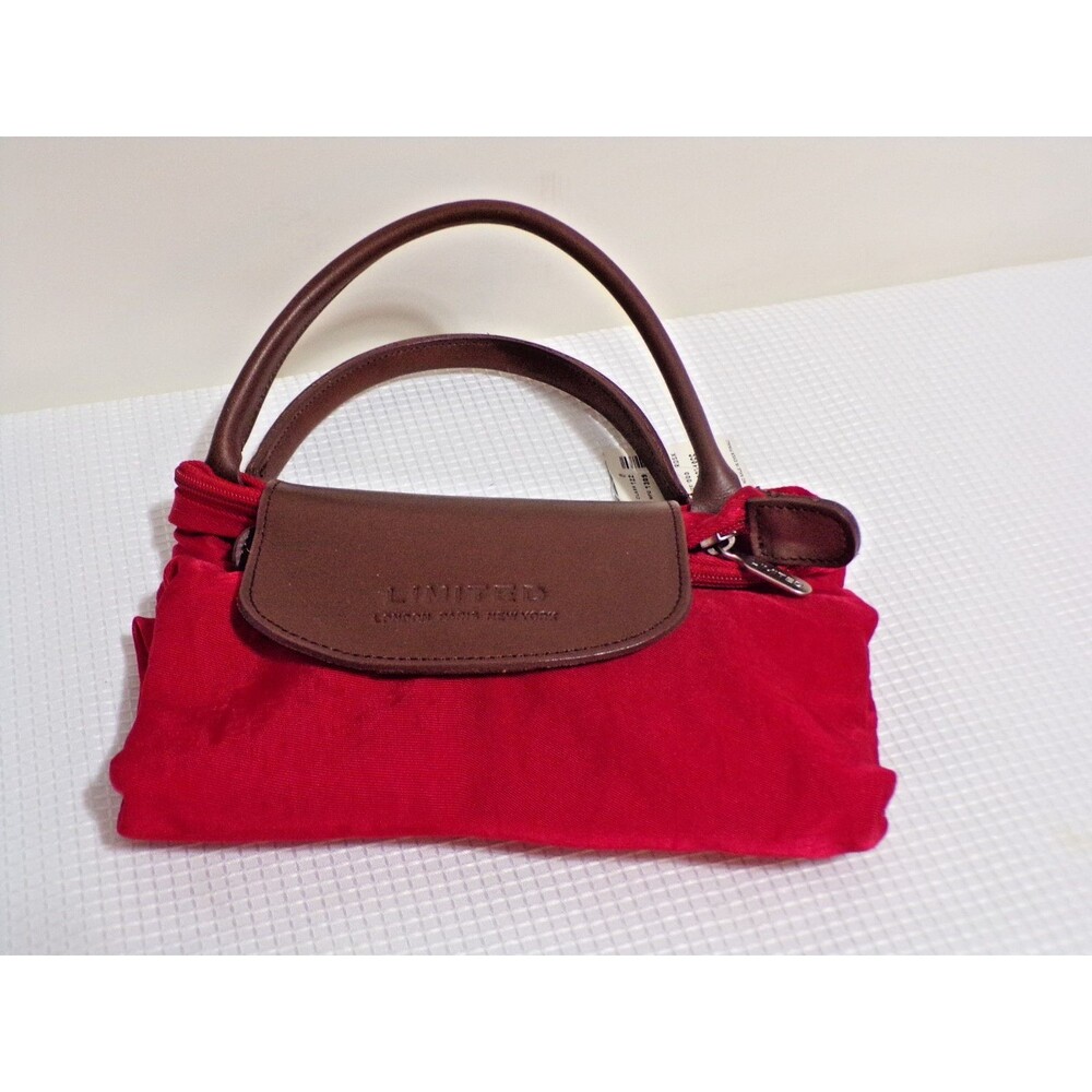 Big Little Bag by Limitted London Paris Foldable Tote‎ Bag Red & Brown Snap